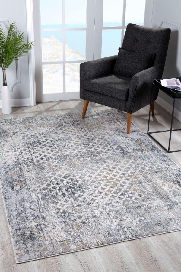 Capri Collection Modern Abstract Area Rug and Runner, Grey