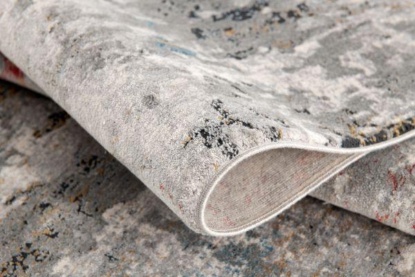 Tessera Distressed Abstract Comtemporary Grey and Red Indoor Rug
