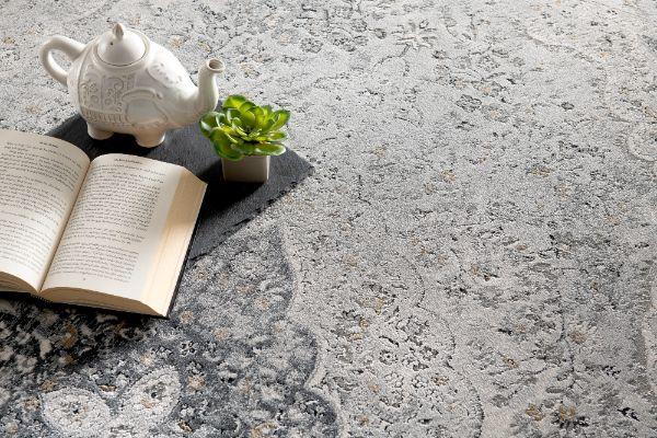 Capri Collection Modern Oriental Area Rug, Grey