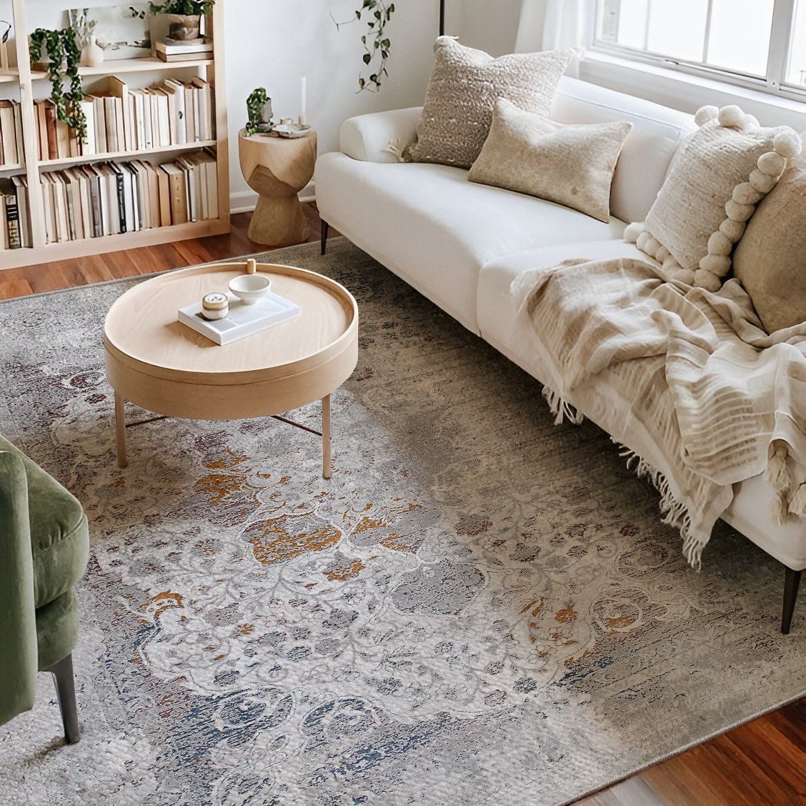 Tapis gris transitionnel abstrait Sardini