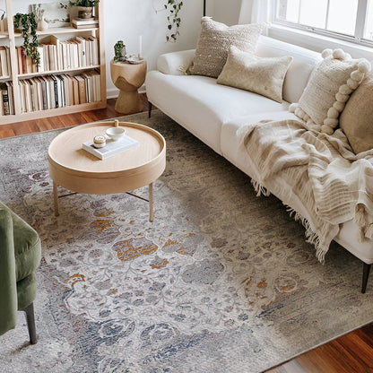 Tapis gris transitionnel abstrait Sardini