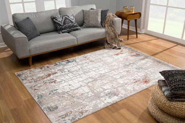 Cascade Collection Modern Abstract Area Rug, Multicolor
