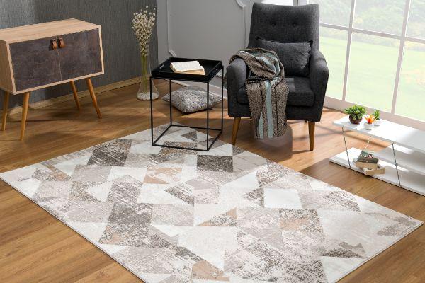 Cascade Collection Modern Abstract Area Rug, Grey