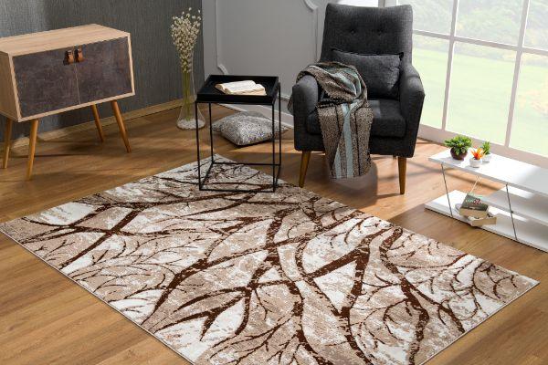 Cascade Collection Modern Abstract Area Rug, Brown