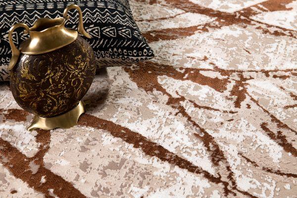 Cascade Collection Modern Abstract Area Rug, Brown