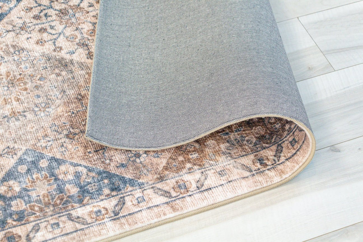 Anika Patchwork Traditional Brown and Cream Indoor Rug