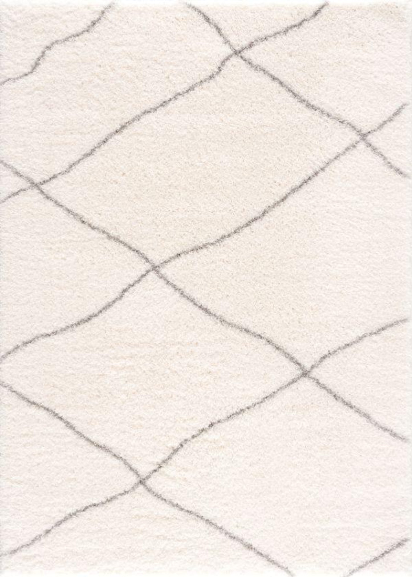 Retro Boho Shag White Rug