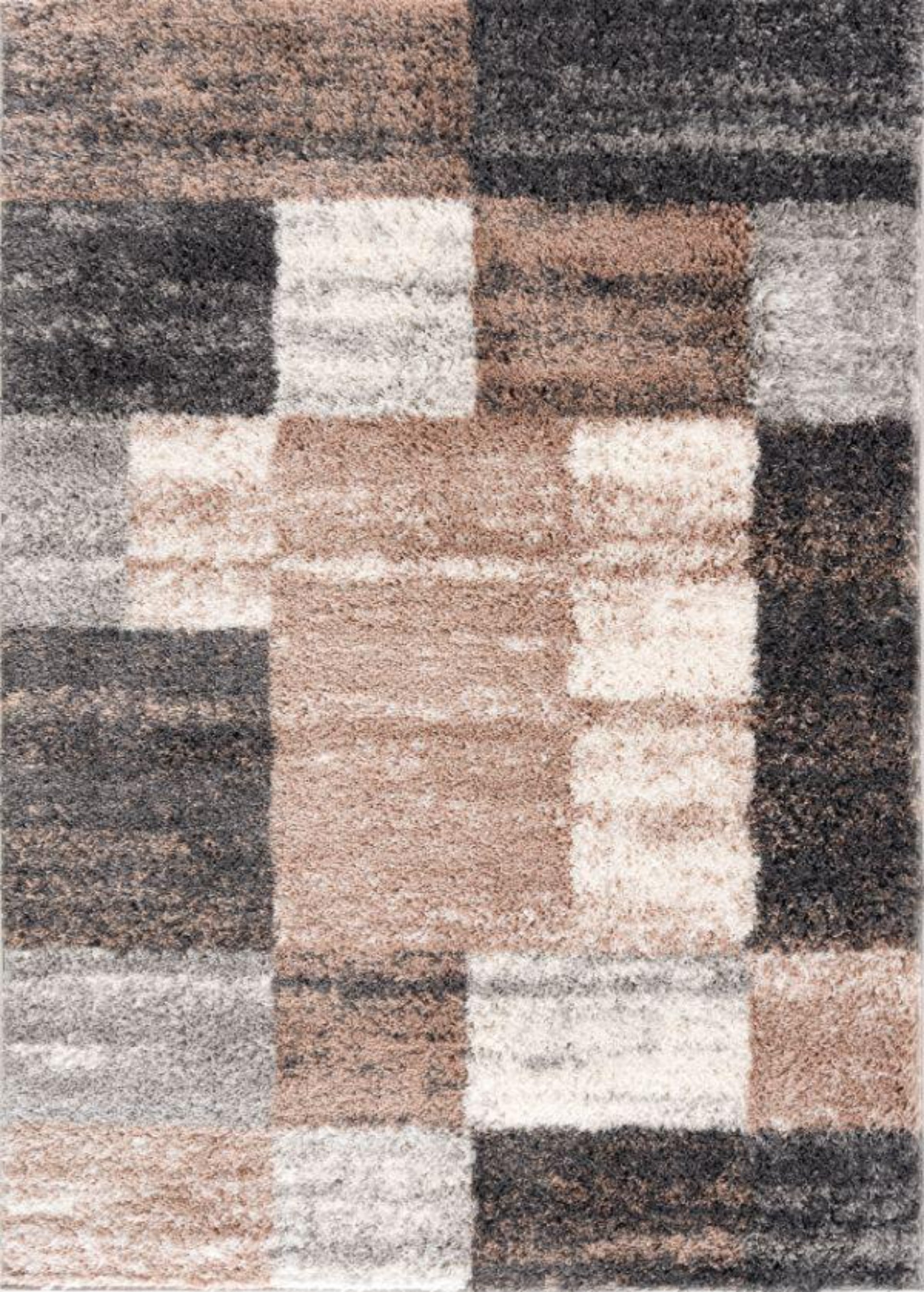 Contemporary Geometric Shag Indoor Area Rug