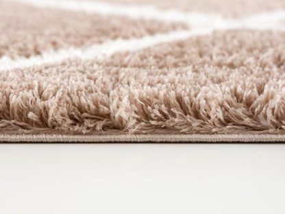 Retro Collection Modern Geometric Area Rug and Doormat, Beige
