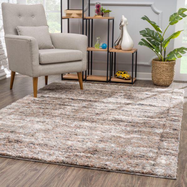 Soren Tonal Stripe Contemporary Beige and Brown Indoor Rug
