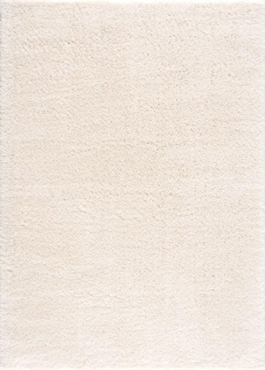 Tapis beige à poils longs rétro uni