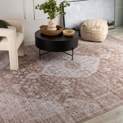 Tapis marron transitionnel persan Emir