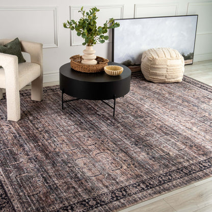 Tapis marron transitionnel persan Emir