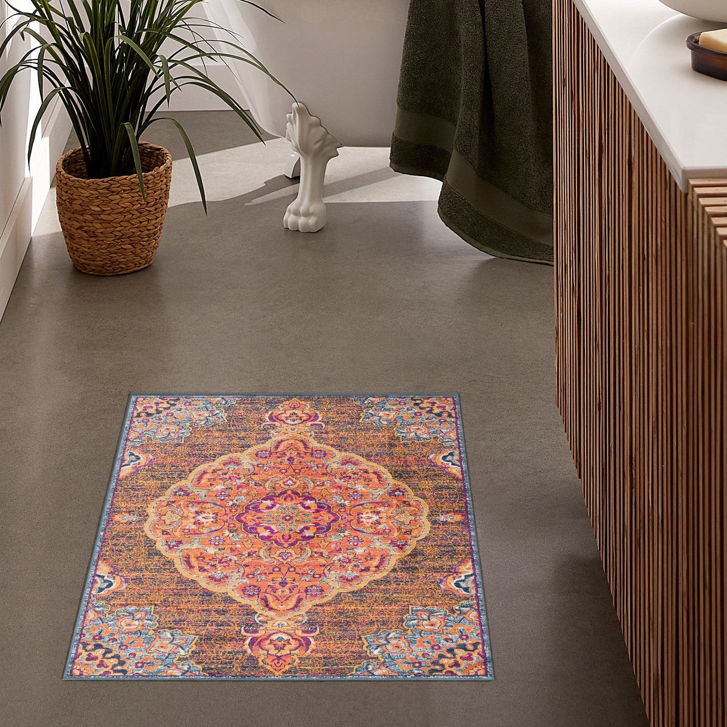 Tapis rouille moderne sud-ouest Savannah