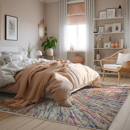Tapis beige géométrique moderne Mid-Century Savannah
