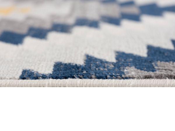Savannah Collection Modern Ikat Area Rug And Doormat, Blue