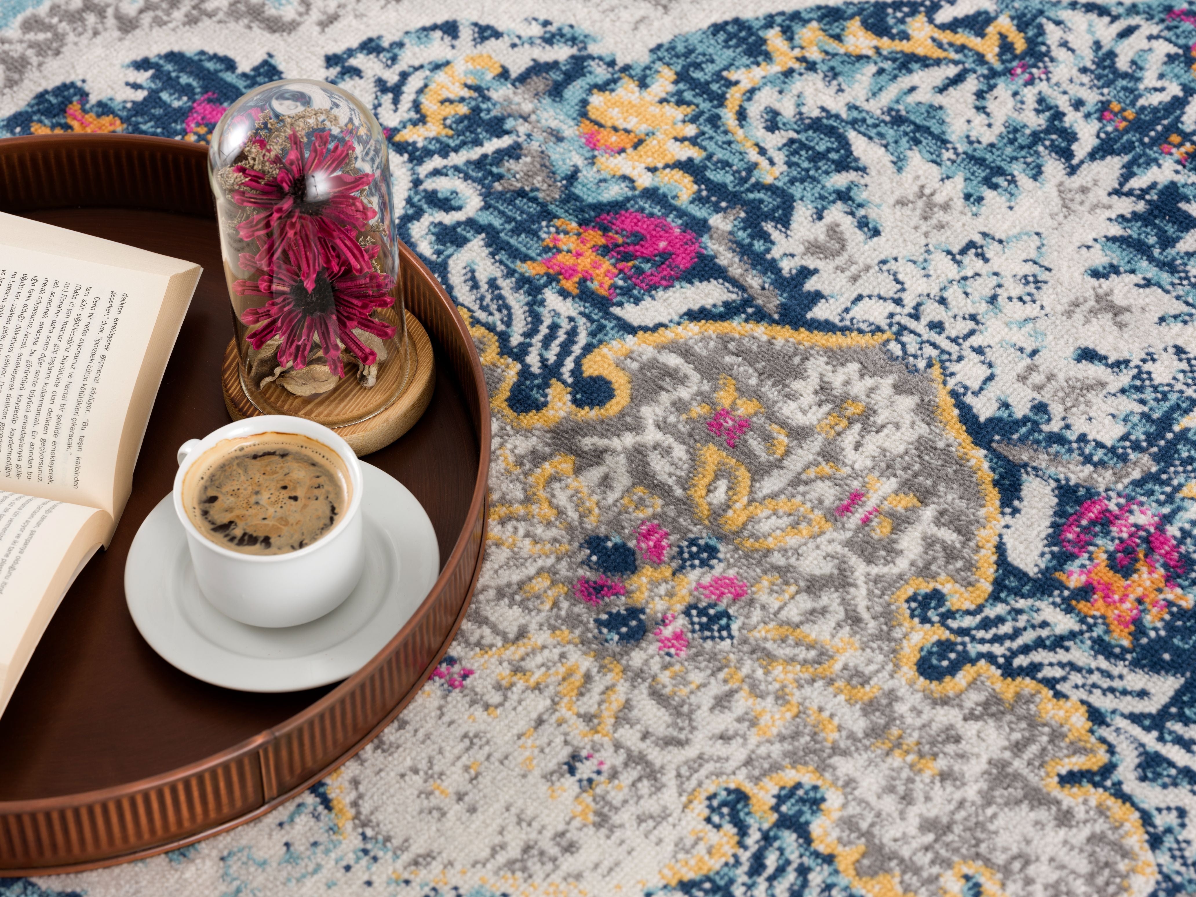 Savannah Collection Traditional Area Rug And Doormat, Blue