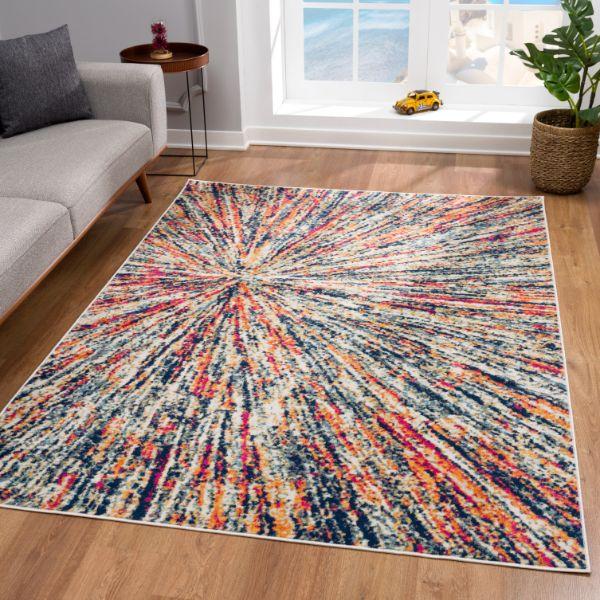 Savannah Collection Modern Abstract Area Rug And Doormat, Cream