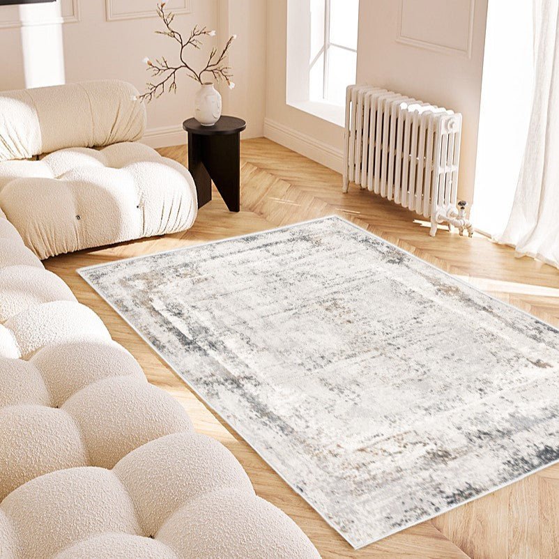 Mizu Abstract Contemporary Beige and Grey Indoor Rug