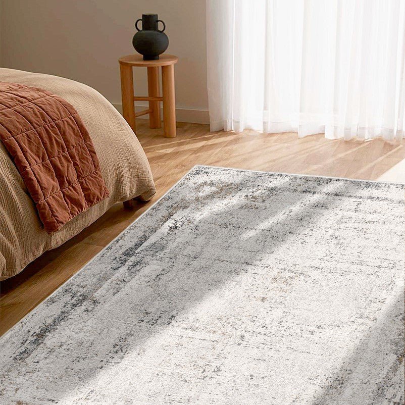 Mizu Abstract Contemporary Beige and Grey Indoor Rug