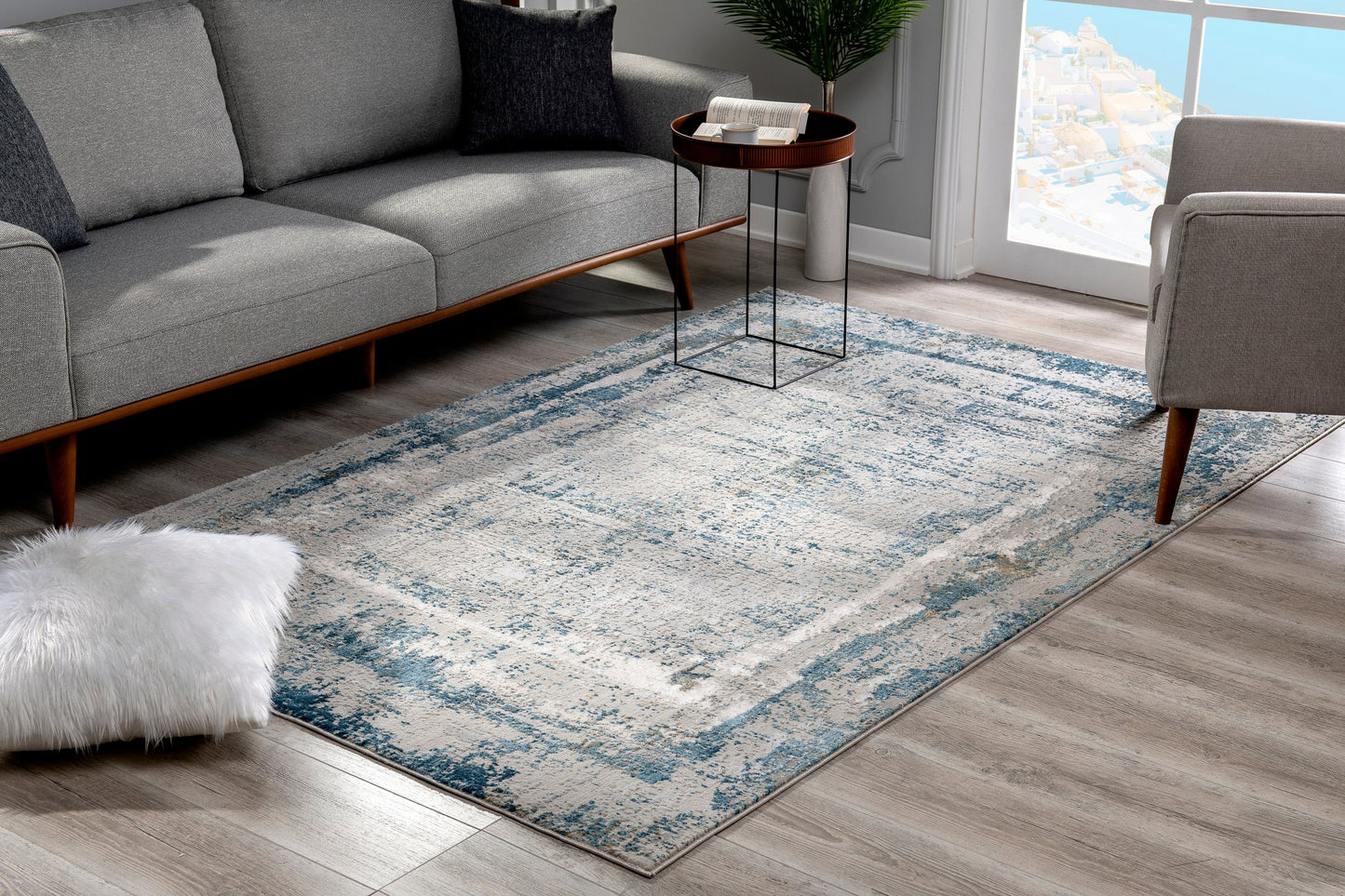 Mirage Abstract Blue Rug