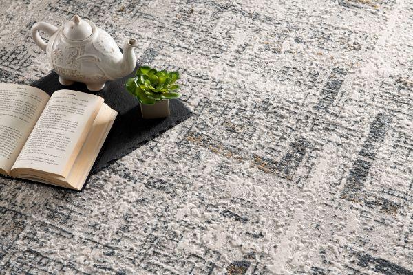 Mirage Collection Modern Abstract Area Rug, Cream Grey