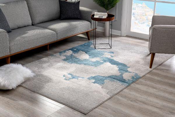 Mirage Collection Modern Abstract Area Rug, Cream Grey