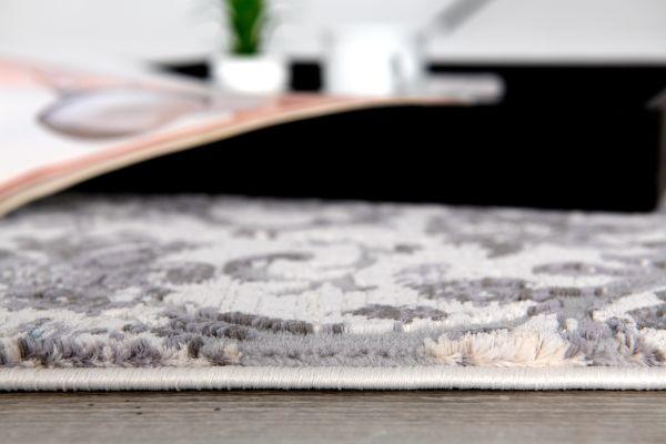 Civita Distressed Damask Transitional Beige and Grey Indoor Rug