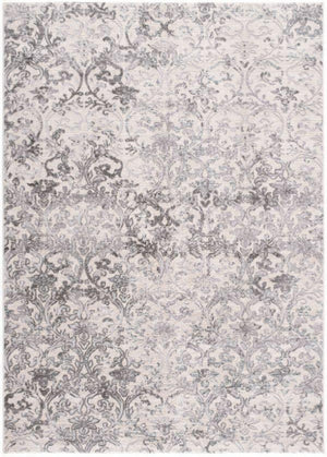 Civita Distressed Damask Transitional Beige and Grey Indoor Rug