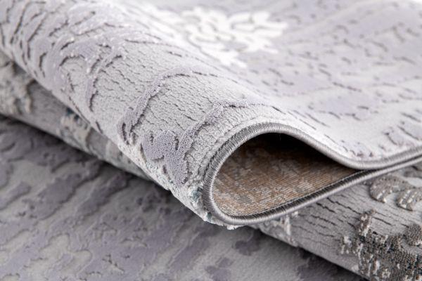 Ravenna Distressed Damask Transitional Grey and Beige Indoor Rug