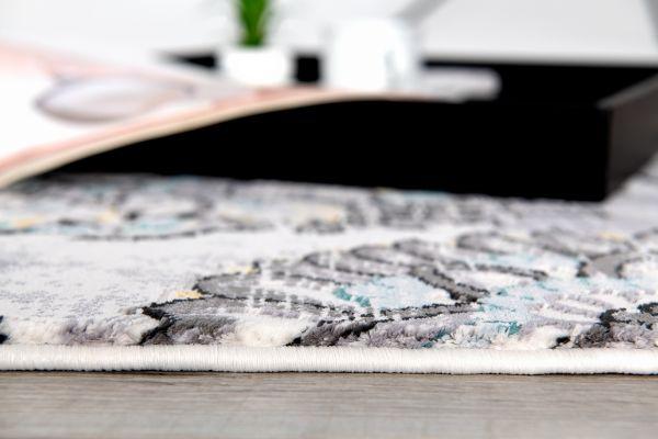 Oasis Collection Modern Floral Area Rug, Grey