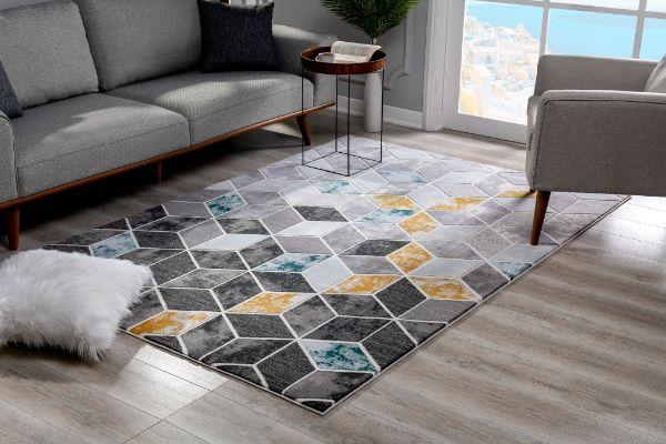 Oasis Collection Modern Geometric Area Rug, Multicolor