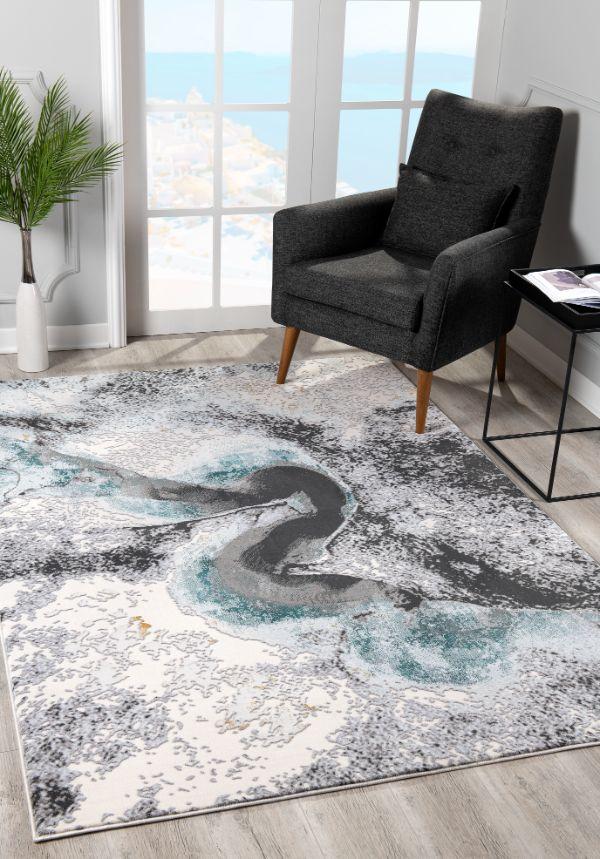 Oasis Collection Modern Abstract Area Rug, Multicolor