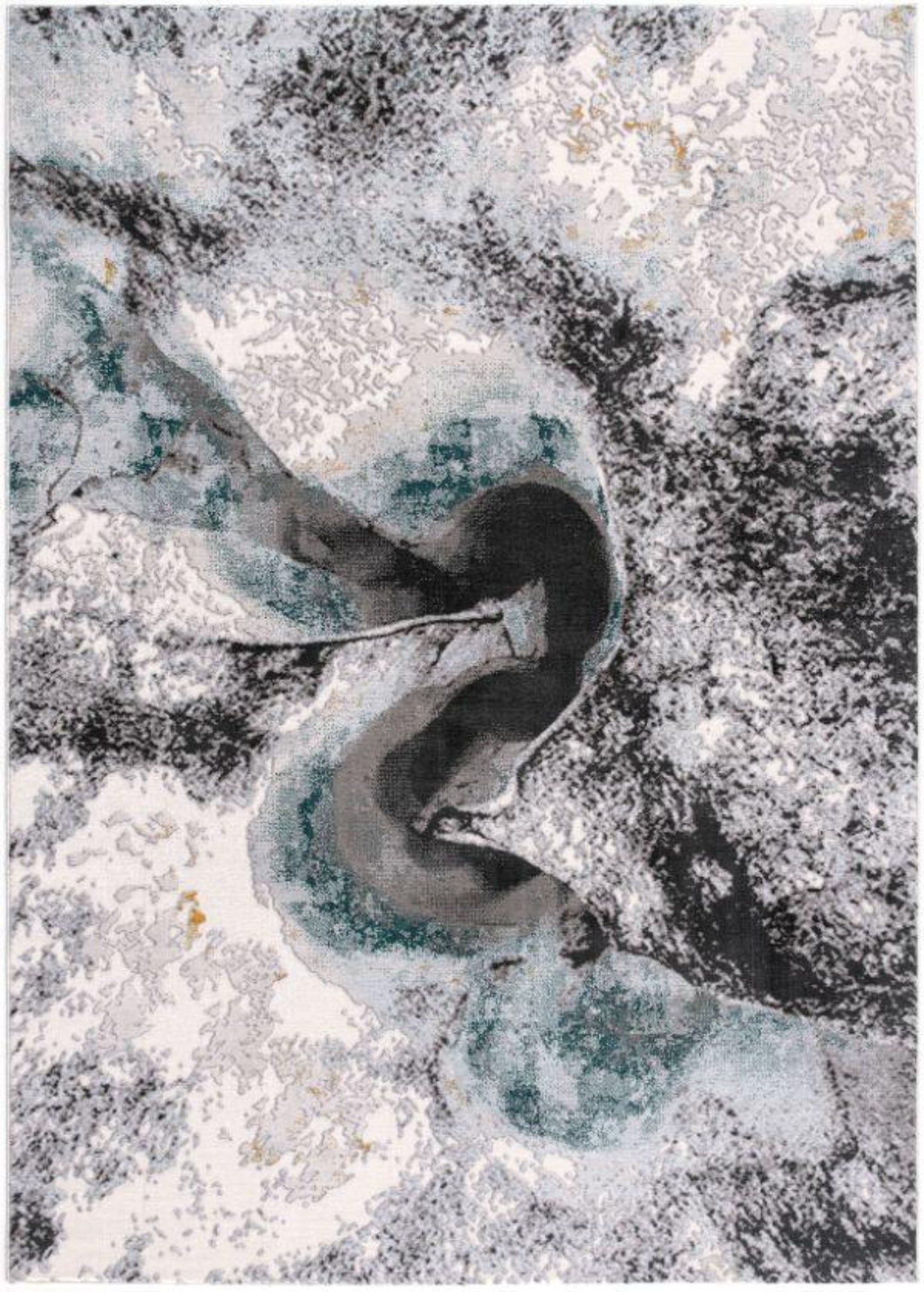 Tapis gris rivière abstrait Oasis
