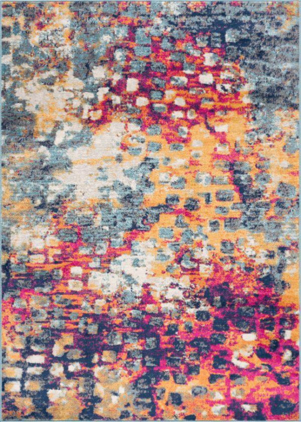 Tapis jaune abstrait Savannah Boho