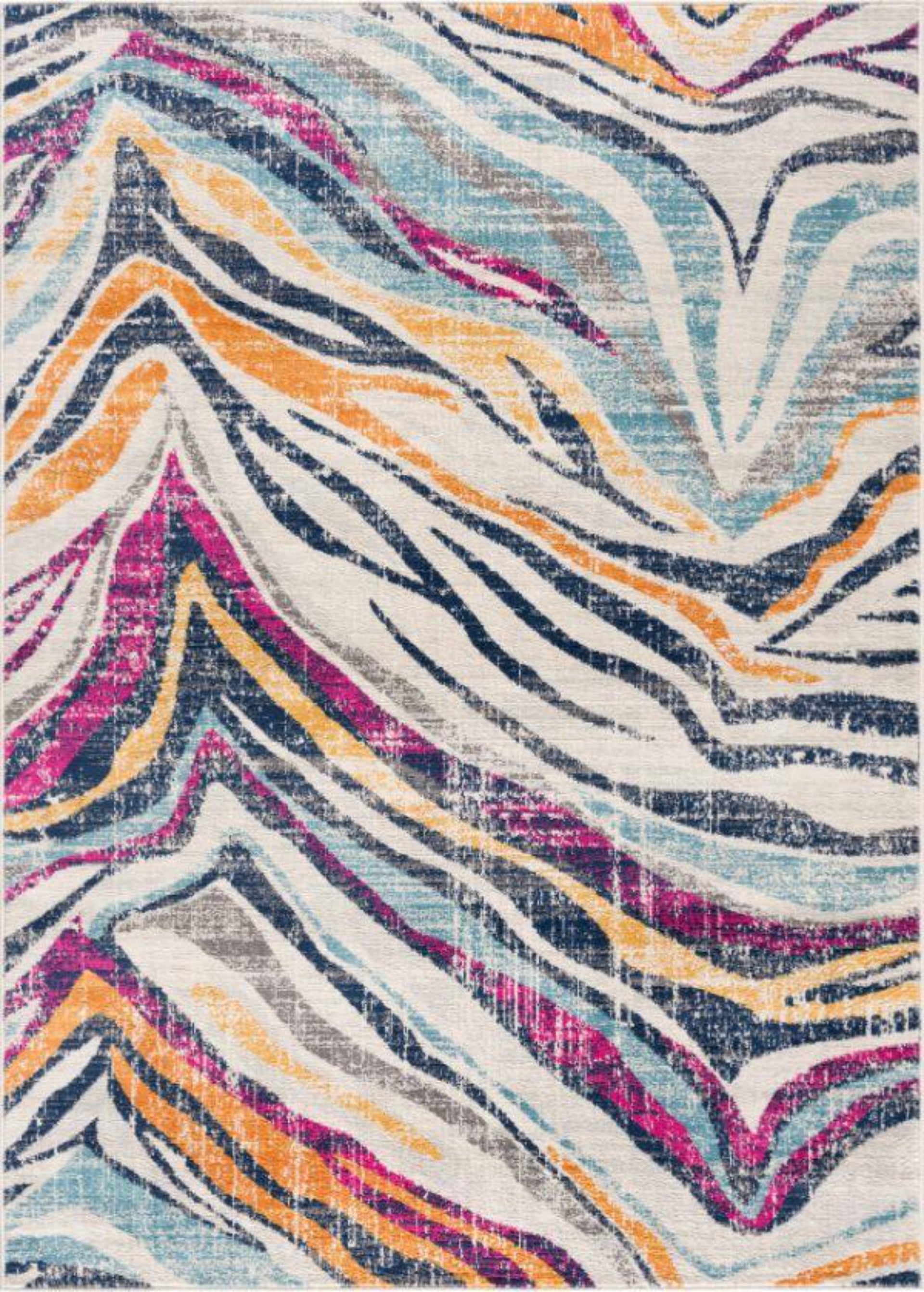 Contemporary Boho Zebra Indoor Area Rug