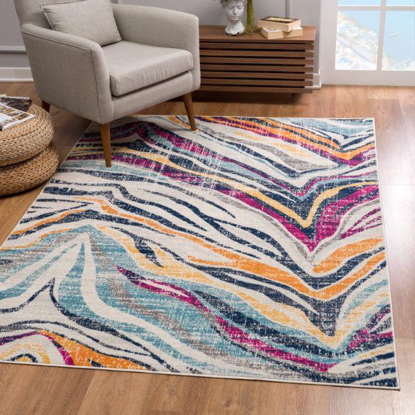 Contemporary Boho Zebra Indoor Area Rug