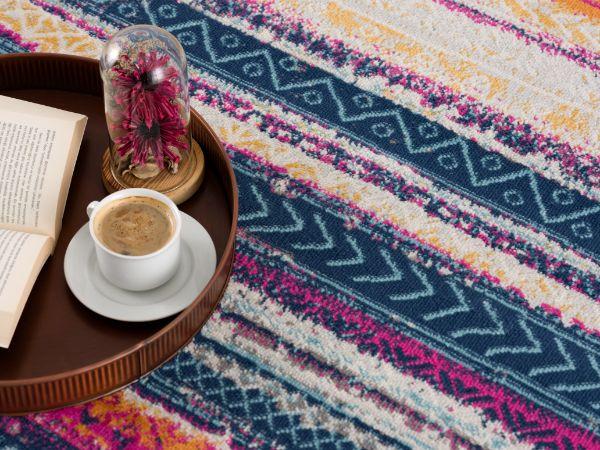 Savannah Collection Modern Striped Area Rug And Runner, Multicolor