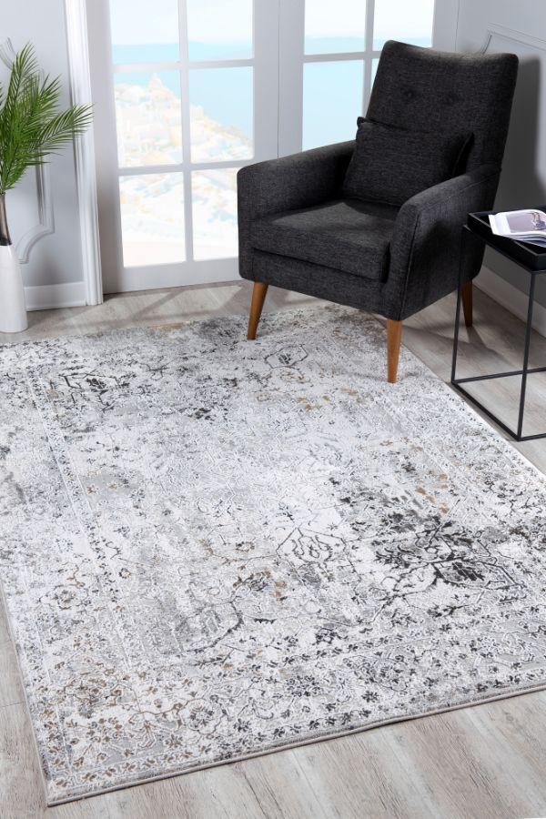 Sardini Collection Modern Oriental Area Rug, Beige