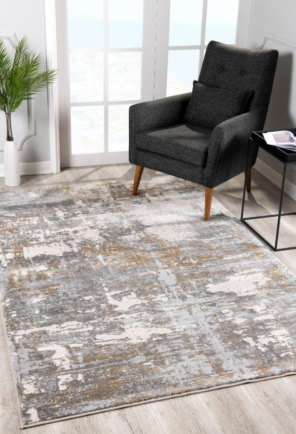 Sardini Collection Modern Abstract Area Rug, Beige