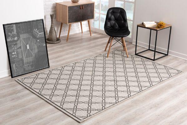 Vista Collection Modern Trellis Doormat, Area Rug And Runner, Grey