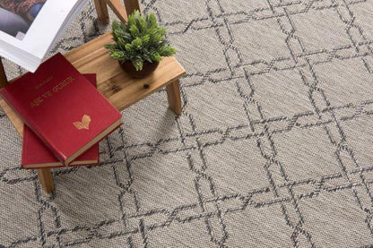 Vista Collection Modern Trellis Doormat, Area Rug And Runner, Grey