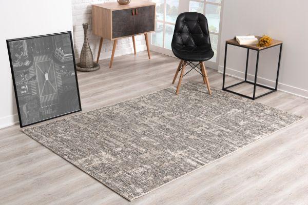 Zen Distressed Solid Modern Grey and Beige Indoor Rug