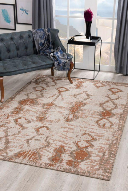Vista Collection Modern Abstract Area Rug, Rust