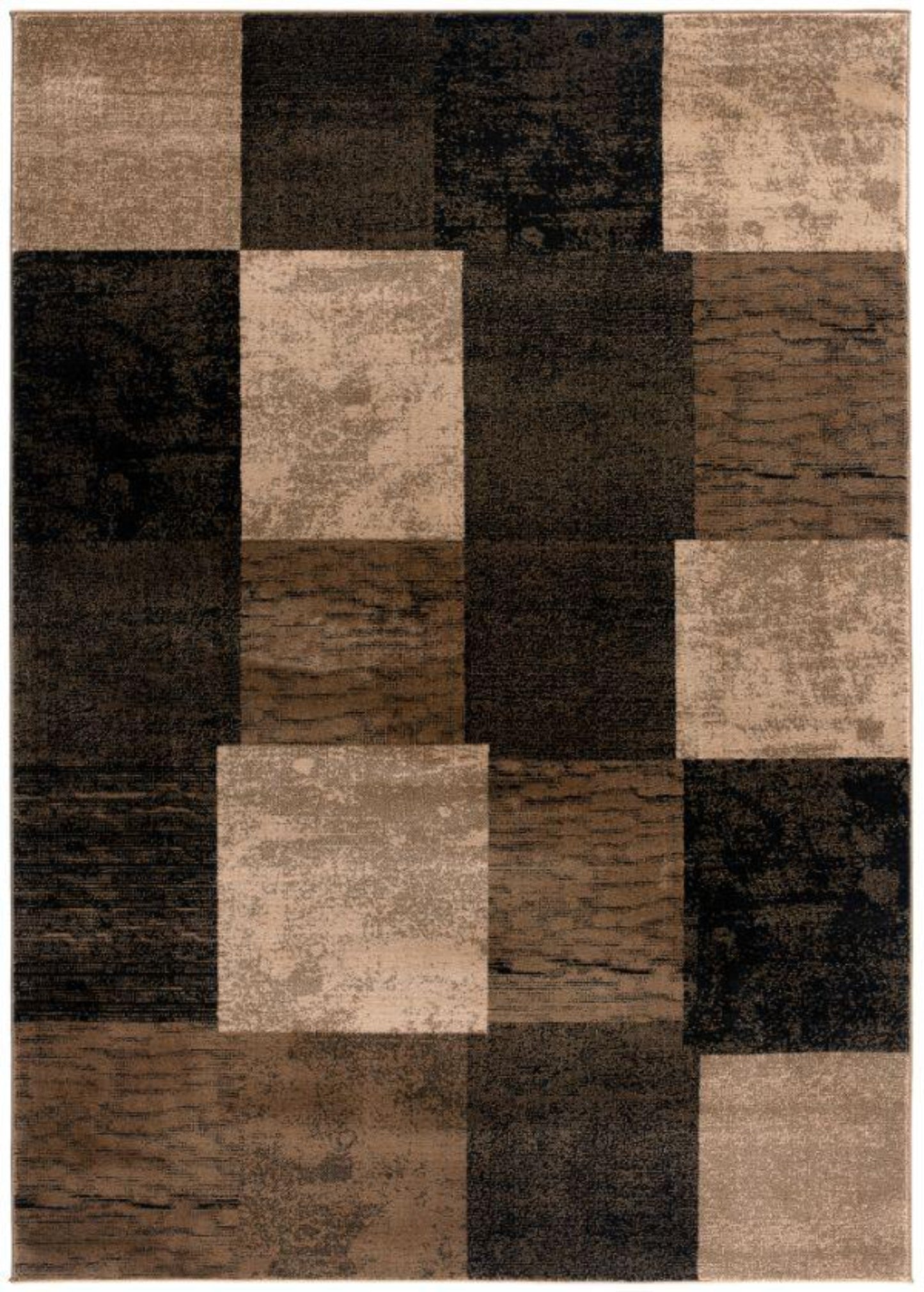 Tapis marron à carreaux géométriques Montage