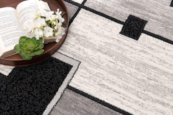 Montage Collection Modern Geometric Area Rug and Runner, Grey