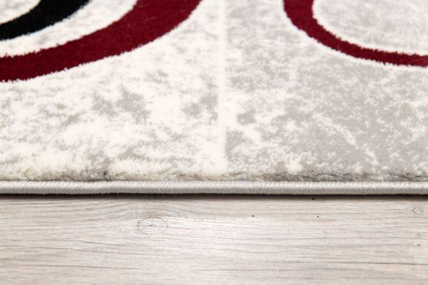 Shiki Abstract Contemporary Red and Grey Indoor Rug