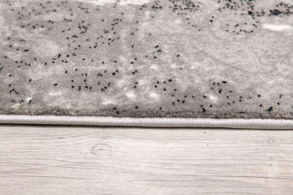 Hikari Distressed Damask Contemporary Grey and Black Indoor Rug