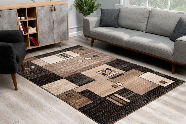 Montage Collection Modern Geometric Area Rug And Runner, Beige