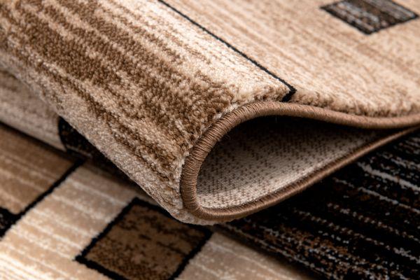 Shizen Geometric Contemporary Brown and Beige Indoor Rug